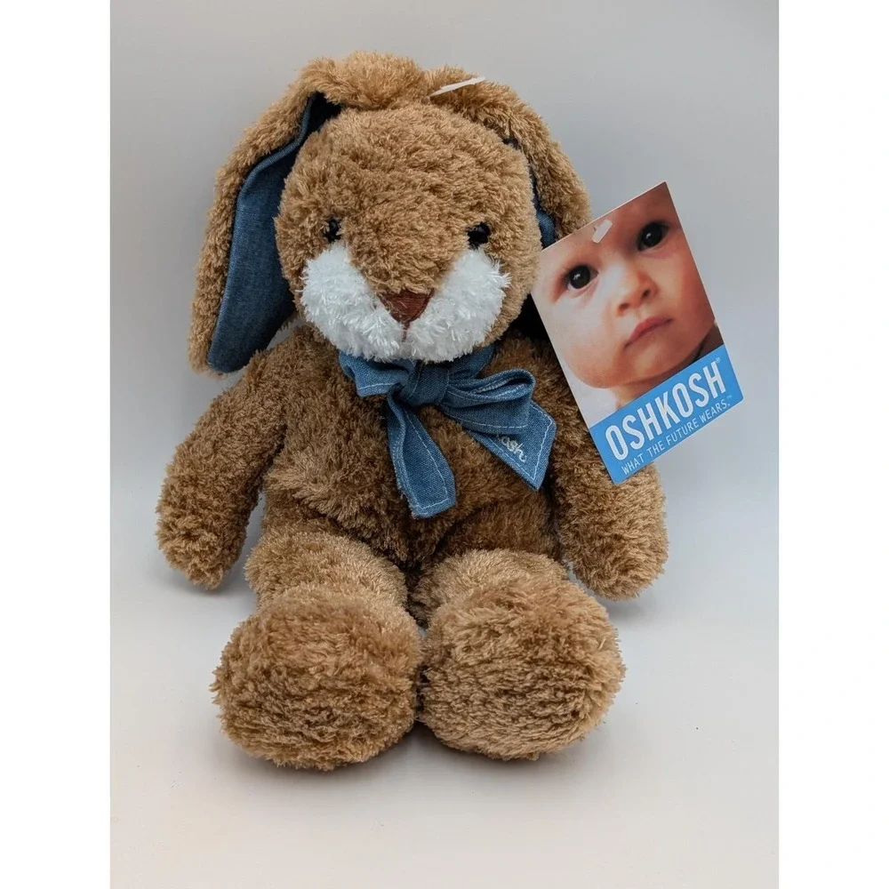 Oshkosh Rabbit Plush Bunny Brown 11 Inch with Tags‎ Stuffed Animal Toy